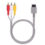 AUTOUTLET 6ft Wii/Wii U AV Cable, 1.8M Composite Retro 3 RCA Gold-Plated Audio Video AV Standard Cord for Nintendo Wii Wii U