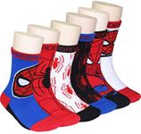 Super Hero Adventures Spider-Man Boys Toddler 6 pack Crew Socks (4T-5T, Spider-Man Multi)