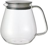 Kinto Unitea One Touch Stainless Steel Teapot 720ml Heat Resistant Glass Teapot with Stainless Steel Strainer in Lid (Japan Import)