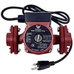 WiseWater 110V 130W Circulation Pump with 1" Inch FNPT Internal Threaded Flanges, Up to 24 Feet Head Range -15 GPM Hot Water Circulator Pump for Hydronic Radiant Heating, Plumbing and Floor Heating