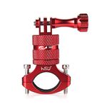 HSU Bike Mount for GoPro, Aluminium Alloy Mountain Bicycle Holder 360 Rotation Handlebar for Hero 12/11/10/9/8/7/6/5/4/3 and Other Action Cameras(Red)