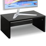 TEAMIX 14.2 inch Monitor Stand Riser, Wood Monitor Riser with Storage for Desk Small Monitor Stand TV/Screen/PC/Laptop Riser Computer Stand Desktop Shelf