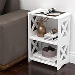 sanjianke-fs Bedside Table White Drawer Cabinet Small Side End Table Nightstand Storage Shelf for Living Room, Bedroom, Bathroom, Balcony