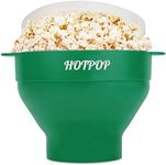 The Original Hotpop Microwave Popcorn Popper, Silicone Popcorn Maker, Collapsible Bowl BPA-Free and Dishwasher Safe- 20 Colors Available (Olive Green)