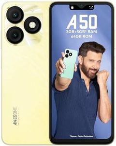 itel A50|6.6" HD+ Display with Dynamic Bar| 3GB RAM +64GB ROM, Upto 8GB RAM with Memory Fusion|Octacore Processor|8MP AI Dual Rear Cam|5000 mAh Battery | Shimmer Gold