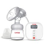 Luvlap Electric Breast Pump with 3 Phase Pumping, Rechargeable Battery, Convertible to Manual Breast Pump, 2pcs Breast pads free, Soft & Gentle, BPA Free, One year Warranty