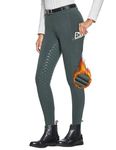 FitsT4 Sports Women's Winter Horse Riding Pants with Zipper Pockets Full Seat Riding Tights Fleece Lined Equestrian Breeches Grey M