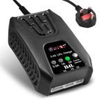 HTRC Lipo Battery Charger, 20W Lipo Charger 2A for 2-4S Lipo Battery Pack(7.4V-14.8V), H4L Airsoft Battery Charger, Fast RC Balance Charger for RC Car, Airsoft Gun, RC Boat, Etc(110-240V)