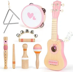 Vanplay Pink Guitar Set for Toddler Girl Toys 2-3 Year Old Birthday Gifts