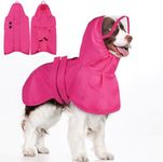 Kuoser Dog Raincoat, Waterproof Dog Jacket with Hood, Reflective Pet Rain Coat for Small Medium Large Dogs, Adjustable Lightweight Puppy Rain Gear for Outdoor Protection & Night Walks