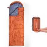 SAFACUS Sleeping Bags for Adults Backpacking Lightweight Waterproof- Cool Weather Sleeping Bag for Girls Boys Mens for Warm Camping Hiking Outdoor with Compression Bags (Cinnamon Stick)