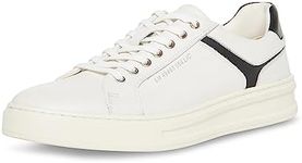 Steve Madden Men's McCord Sneaker, White/Black Leather, 7.5 US