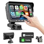 WQQBFF Enhanced 7" HD Dual Display Car Stereo: Wireless Apple CarPlay & Android Auto, Voice Control, Bluetooth Connectivity, IPS Touch Screen. Experience the Ultimate Car Audio Solution