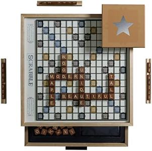 Scrabble Luxe Maple Edition with Rotating Solid Wood Cabinet