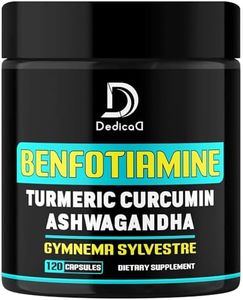 Benfotiamine Capsules 4600mg - 3 Extract Potent Herbs with Turmeric, Ashwagandha, Gymnema - 120 Counts - Non-GMO, Gluten Free