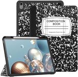 Fintie SlimShell Case for iPad Air 13-inch (M2) 2024 - [Built-in Pencil Holder] Soft TPU Protective Stand Back Cover with Auto Wake/Sleep, Composition Book