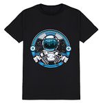 LED T Shirt Sound Activated Glow Shirts Light up Equalizer Clothes for Party（Astronaut）