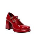 Theater Women Chunky Platform Block Heels | Closed Toe Mary Jane Comfortable Casual and Formal Shoes Red