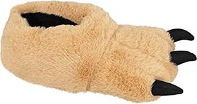 Mens Monster Claw Slippers Novelty Plush Fun Furry Feet 3D Animal Soft Cosy Slip Ons Gift (Brown, UK 9 / EU 43)