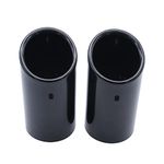 2 PCS/Set SHLPDFM Black colour Stainless Steel Exhaust Tail Muffler Tip Pipe Black 75mm Compatible with Audi A4 B8 Q5