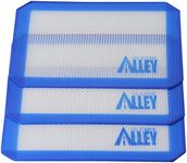 Silicone Alley, 3 Non-Stick Silicone Mat Pad, Small Rectangle 5 X 4 Inch, Blue