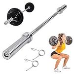 ybaymy Barbell Bar Olympic Barbell 4ft Straight Bar Deadlift Bar With 2 Spring Collars Standard Weight Bar for Press, Squats, Curls, Deadlift and Powerlifting