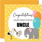 New Baby Card Unisex - Baby Announcement Uncle - Congratulations Baby Cards Newborn, Well Done Congrats New Baby Cards, Welcome To The World Home Gifts, 145mm x 145mm Baby Greeting Cards for Uncle