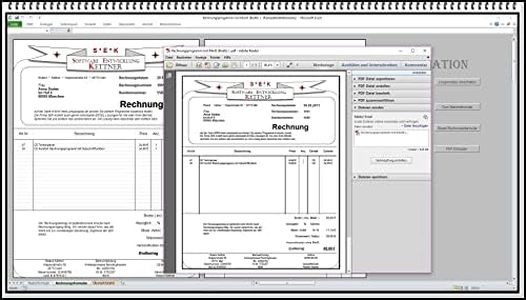 Rechnungsprogramm mit Produktpalette, Kundendatenbank PDF Funktion. Einfache Bedienung ohne Computererfahrung 2 Steuersätze in einem Formular auch für Kleinunternehmer § 19 UStG