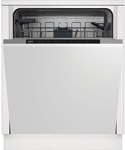 Beko DIN16430 Fully Integrated Standard Dishwasher - Stainless Steel/Black Control Panel with Fixed Door Fixing Kit - D Rated