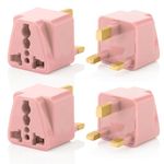 Hi-PLASST UK Adapter for Indian Pins (Pack of 4) G-Type Power Plug Converter for England, Dubai, Tanzania,Singapore, Ireland, Wales, Scotland, Perfect Adaptor for Charging Laptop, Camera, Phone.