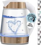 Zulay Kitchen Fast-Boiling Electric Kettle - 1.7L Hot Water Kettle 1500W With Auto Shut-Off - Water Boiler For Coffee & Tea - Boil-Dry Protection, Cool-Touch Handle, 360° Base - White Copper