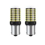 Automaze 1156 BA15S 180 Degree P21W White Led Turn Signal Bulb, Front Rear Backup Light, Canbus Error Free, 2800Lumen 3014 Chipset 144SMD (Pack of 2) (White)