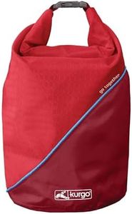 Kurgo Dog Food Travel Bag | Pet Food Travel Storage Container | Dog Travel Accessories for Camping | Easy to Clean | BPA Free | Foldable | Holds 5 Pounds | Kibble Carrier | Coastal Blue & Chili Red