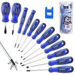 CARTMAN 12 Piece Magnetic Screwdriver Set - 6 Phillips and 6 Flat, Professional Cushion Grip Hand Tools Set