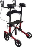 Lightweight Aluminium rollator - Ideal for Users with Reduced Dexterity or Limited Grip (Red)
