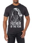 STAR WARS Men's Father's Day Vader is Your Father T-Shirt, Black//Father of The Year, Medium