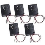 Wishiot 12V DC Black Mini Piezo Alarm Siren 110dB Insurance Safes Anti-Theft Alarm High-Decibel Buzzer for Car（Pack of 5）