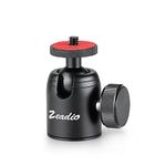 Zeadio Metal Tripod Mini Ball Head, with 1/4'' 3/8" Screw Ball Head Tripod Mount for Cameras, DSLR, Monopod, Slider, Tripod, Camcorder etc