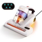 JIGOO Mattress Vacuum Cleaner, UV Bed Cleaner 500W 13Kpa Strong Suction, High Heating Tech, Deep Cleaning Bed Vacuum for Sofa/Bed/Fabric Surface