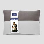 GADDA CO Hollow Sleeping Fiber Pillow with Zip | Set of 1| Height Adjustable Sleeping Pillow, Soft and Fluffy | White and Grey, Standard Size with 3 Months Warranty