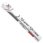 SuperStroke Traxion Claw® Golf Putter Grip, White/Red (Claw® 1.0) | Advanced Surface Texture That Improves Feedback and Tack | Minimize Grip Pressure with a Unique Parallel Design | Tech-Port
