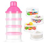 Milk Powder Dispenser Pots, Formula Dispenser Container, Formula Powder Pots, Snack Storage Box for Travel and Outdoor Activities, BPA Free (Pink)