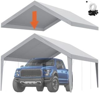 VEVOR Carport Replacement Canopy Cover 13 x 20 ft, Garage Top Tent Shelter Tarp Heavy-Duty Waterproof & UV Protected, Easy Installation with Ball Bungees,Grey (Only Top Cover, Frame Not Include)