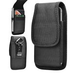 Tiflook Phone Holster Fit for iPhone 11 Pro MAX/XS MAX/XS/XR/X/8 7 6S 6 Plus/5S/5C/5 up to 6.5〞with Clip&Loops,Nylon Oxford Pouch Belt Loop Belt Clip Case Holster w/Card Slot (Black)