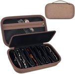 Travel Sunglass Organizer Case for Sojos/for Goodr/for Quay Polarized Sunglasses Men Women, Trendy glasses Storage Holder for Retro Oval/Rectangle/Round Aviator Shady Rays Glasses(Box Only)-Brown,L