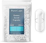 PureCaps USA - Empty Gelatin Capsules Size 000, 2,000 Empty Joined Gel Pills, Clear, Non-GMO Certified, Kosher, Gluten Free and Halal Certified, Pure Beef Gel Pill Capsules Empty