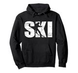 Distressed Look skiing gift for skiers Pullover Hoodie