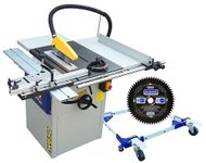 Charnwood W650P 10” Table Saw with Wheel Kit and Low Noise Blade