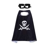 linenaffairs Fancy Dresses Superhero Costume_ Pirate Cape + Eye Mask| Fancy Costume- Pirate Style (Polyester Material), Universal Size For Kids| Color: Black - Pack Of 10