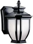 Kichler Lighting 9039BK Salisbury 1-Light Outdoor Wall Mount Fixture, Black with White Linen Glass by Kichler Lighting